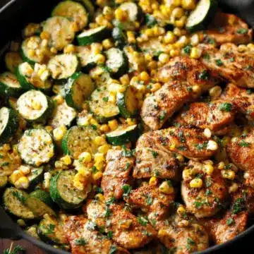 Garlic Butter Chicken with Zucchini and Corn - One-Pan, 30-Minute Meal