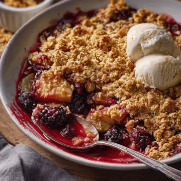 Apple and blackberry crumble