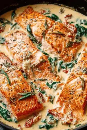 Creamy Garlic Butter Tuscan Salmon