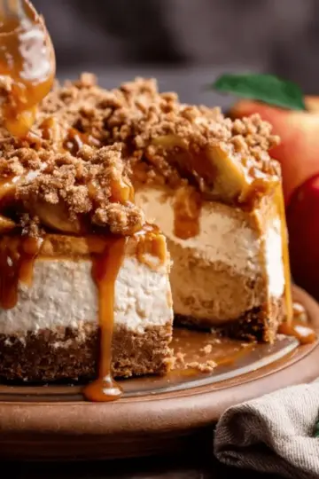 salted caramel apple pie cheesecake