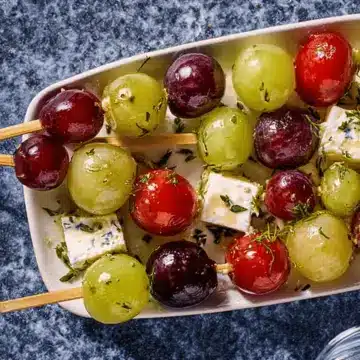 Dill Pickle Marinated California Grapes and Cheese