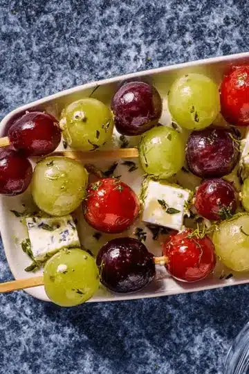 Dill Pickle Marinated California Grapes and Cheese