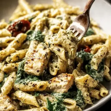 One Pot Creamy Pesto Chicken Pasta