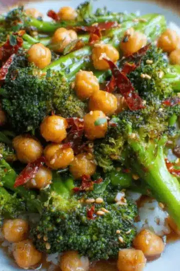 Chili-Garlic Broccoli with Chickpeas