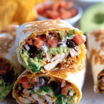 Seven Layer Chicken Burritos