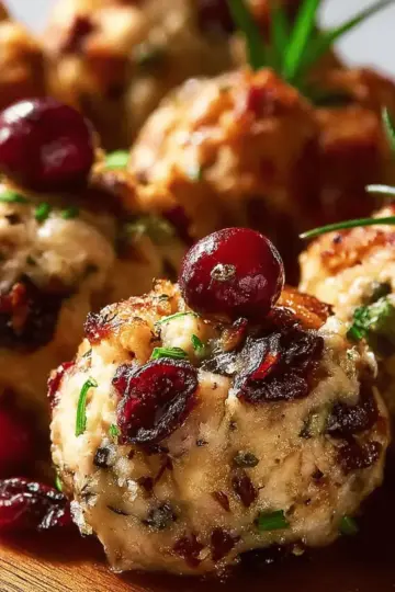 Cranberry Turkey Stuffing Balls