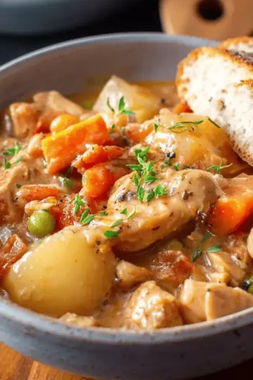 Slow Cooker White Wine Chicken Stew