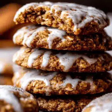 Iced Gingerbread Oatmeal Cookies