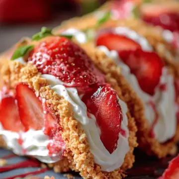 Strawberry Crunch Cheesecake Tacos