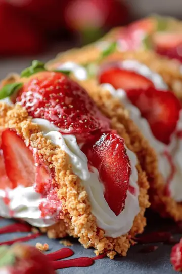 Strawberry Crunch Cheesecake Tacos