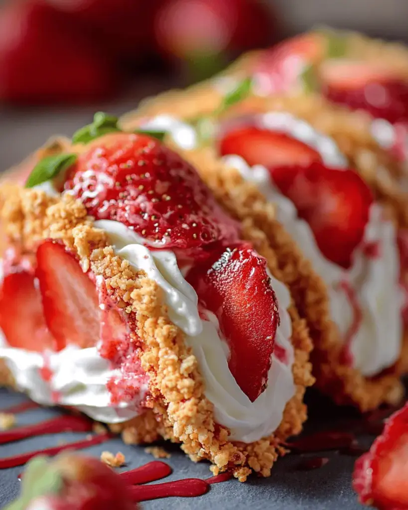 Strawberry Crunch Cheesecake Tacos