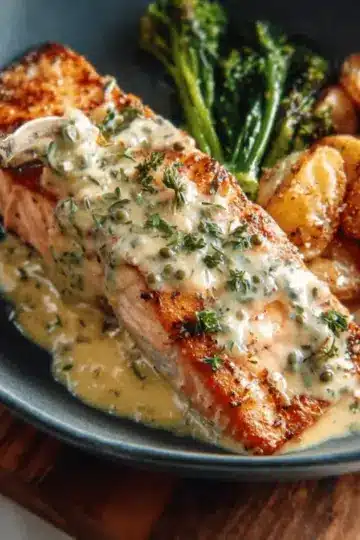 Baked Salmon with Amazing Lemon Sauce