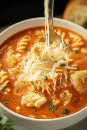 Crockpot Chicken Parmesan Soup