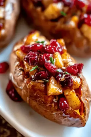Cranberry Apple Twice-Baked Sweet Potatoes