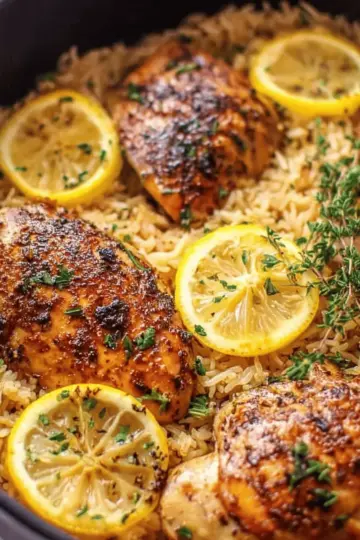 One Pot Lemon Herb Chicken and Rice