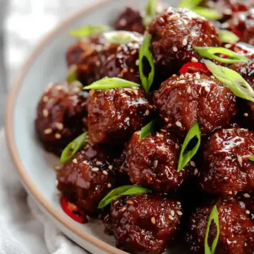 Sticky Mongolian Beef Meatballs