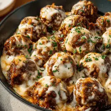 Cheesy French Onion Meatballs