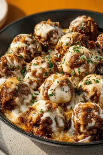 Cheesy French Onion Meatballs