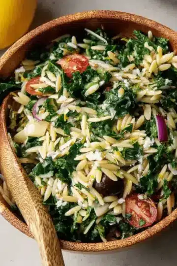 Orzo Kale Salad with Lemon Vinaigrette