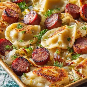 Pierogi and Kielbasa Sheet Pan Dinner