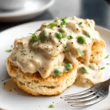 Creamed Chicken Over Biscuits