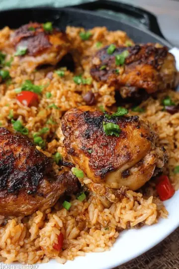One Pot Caribbean Jerk Chicken & Rice