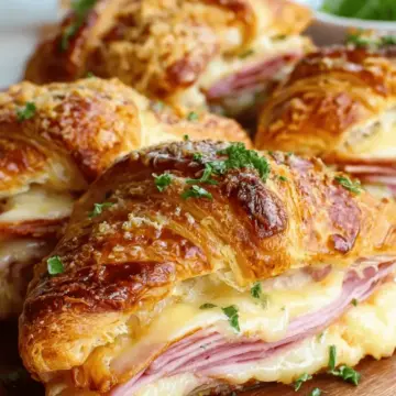 Baked Ham and Cheese Croissants