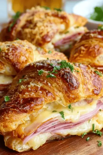 Baked Ham and Cheese Croissants