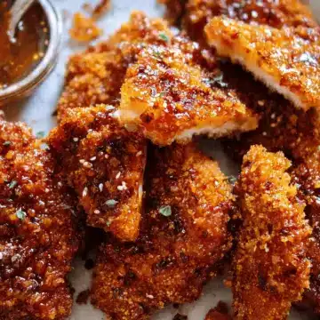 Baked Crunchy Hot Honey Chicken.