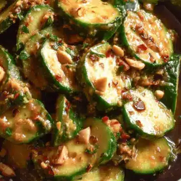 Cucumbers in Spicy Peanut Sauce