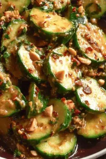 Cucumbers in Spicy Peanut Sauce