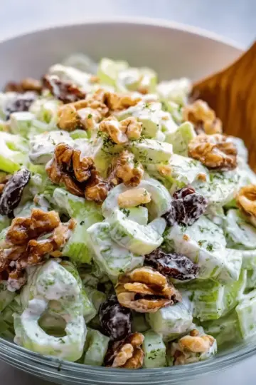 Creamy Celery Salad with Walnuts and Raisins