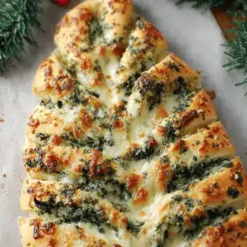 Christmas Tree Spinach Dip Breadsticks