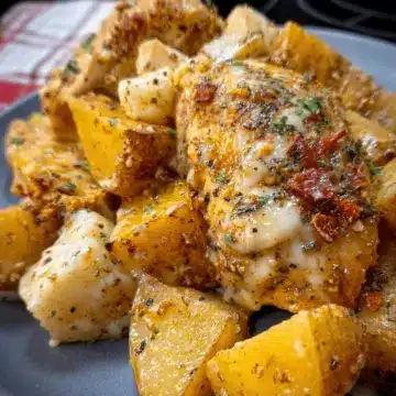 Crockpot Garlic Parmesan Chicken and Potatoes