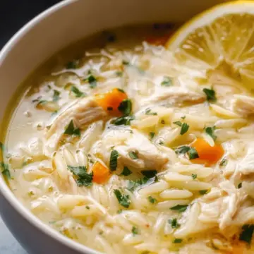 Lemon Chicken Orzo Soup