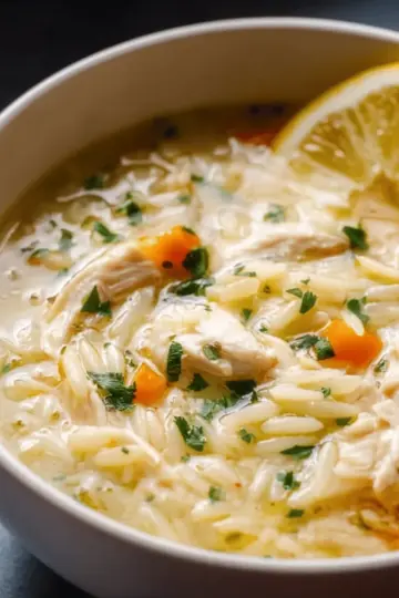 Lemon Chicken Orzo Soup
