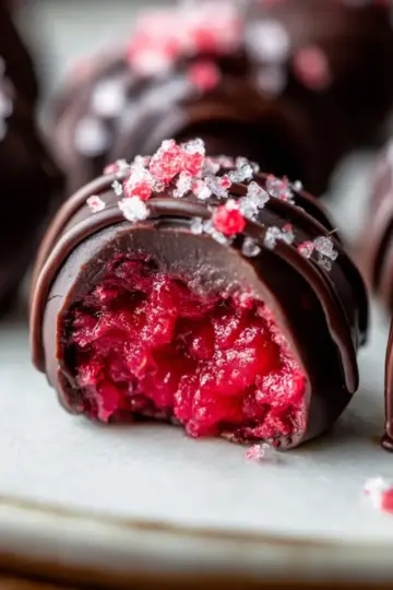 Chocolate-Covered Raspberry Bites