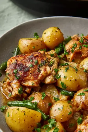 Slow Cooker Parmesan Garlic Chicken and Potatoes