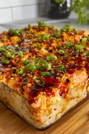 Spicy Salmon Sushi Bake