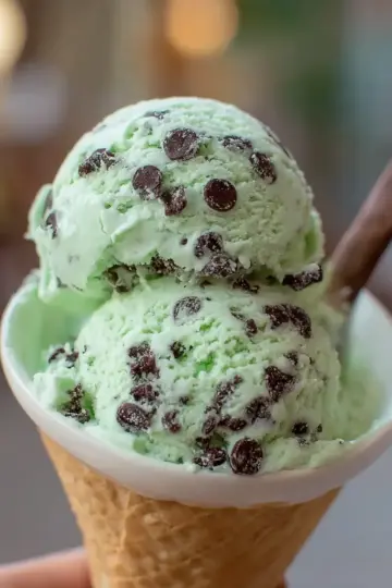 Easy Mint Chocolate Chip Ice Cream