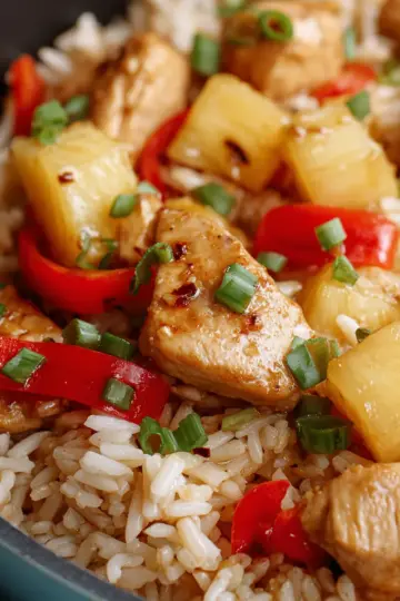 Easy Pineapple Chicken and Rice Skillet