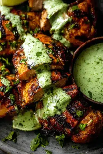 Peruvian Grilled Chicken Creamy Green Sauce