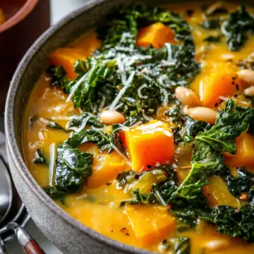 Butternut Squash, Kale, and White Bean Soup
