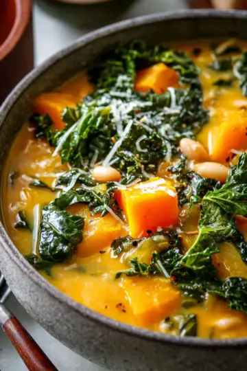 Butternut Squash, Kale, and White Bean Soup