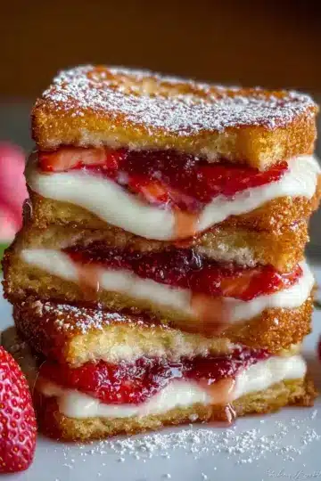 Fried Strawberry Cheesecake Sandwiches