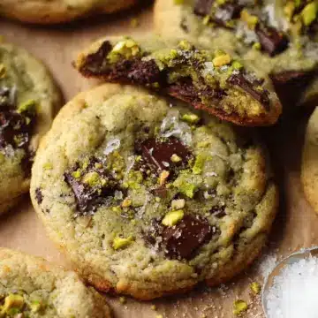 Salted Pistachio Chocolate Chunk Cookies