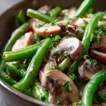 Creamy Green Beans and Mushrooms