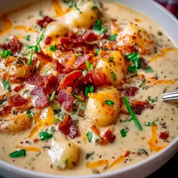 Bacon Cheddar Gnocchi Soup