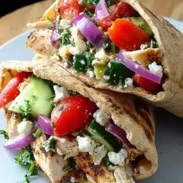Greek Salad Pita Pockets with Grilled Chicken