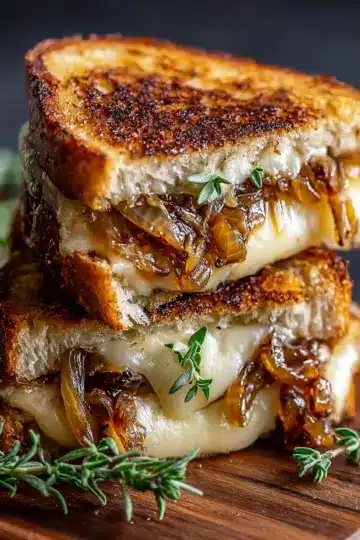 Pear & Apple Grilled Cheese With Caramelized Onions Recipe